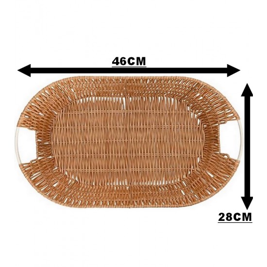 Cesto 46cm Por 28cm Oval Claro Fibra Sintética Multiuso